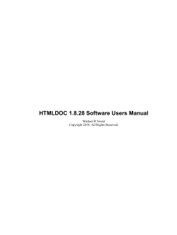 HTMLDOC 1.8.28 Software Users Manual Michael R Sweet