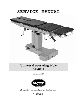 SERVICE MANUAL Universal operating table SU-02.0