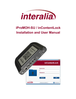 iProMOH-SU / inContentLock Installation and User Manual