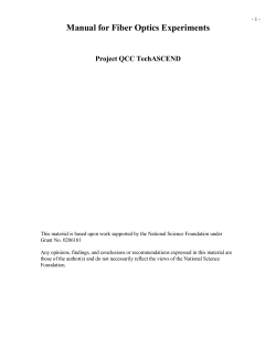 Manual for Fiber Optics Experiments  Project QCC TechASCEND