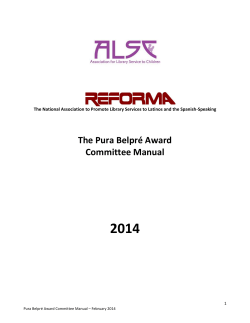 2014 The Pura Belpré Award Committee Manual