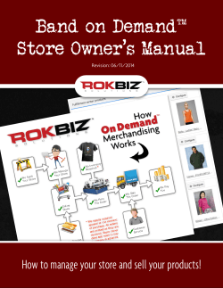 Band on Demand™ Store Owner’s Manual