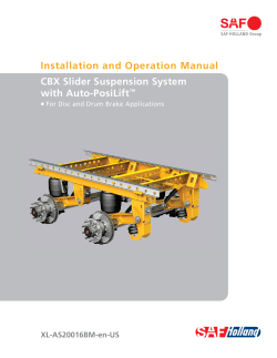 Installation and Operation Manual CBX Slider Suspension System with Auto-PosiLift XL-AS20016BM-en-US
