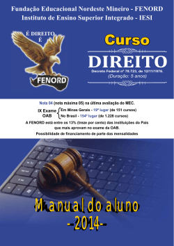 DIREITO Curso Fundação Educacional Nordeste Mineiro - FENORD