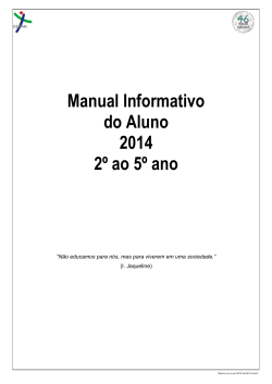 Manual Informativo do Aluno 2014 2º ao 5º ano
