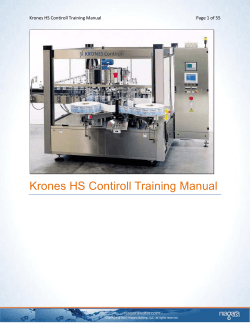 Krones HS Contiroll Training Manual Page 1 of 55