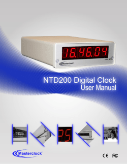 1  Masterclock NTD200 Series User Manual – v1 – January 2014