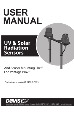 USER MANUAL UV &amp; Solar Radiation