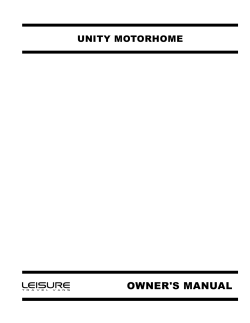 OWner's Manual unITY MOTOrHOMe