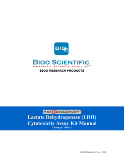 Lactate Dehydrogenase (LDH) Cytotoxicity Assay Kit Manual  BIOO RESEARCH PRODUCTS