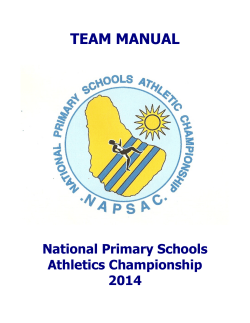 TEAM MANUAL National Primary Schools Athletics Championship