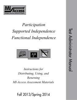 Test Administrator Manual Participation Supported Independence Functional Independence