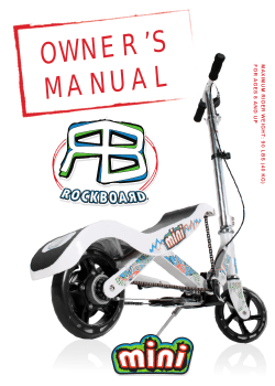 OWNER’S MANUAL MAXIMUM RIDER WEIGHT FOR A