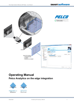 Operating Manual Pelco Analytics on the edge integration