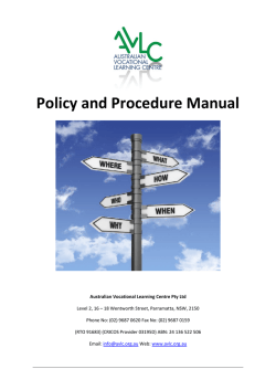 Policy and Procedure Manual