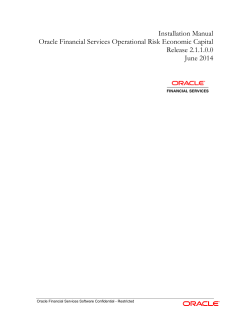 Installation Manual Oracle Financial Services Operational Risk Economic Capital Release 2.1.1.0.0 June 2014