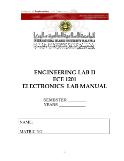 ENGINEERING LAB II ECE 1201 ELECTRONICS  LAB MANUAL