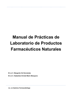 Manual de Prácticas de Laboratorio de Productos Farmacéuticos Naturales