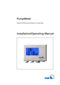 PumpMeter Installation/Operating Manual  Used as Differential Pressure Transmitter