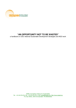 “AN OPPORTUNITY NOT TO BE WASTED”
