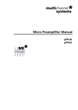 Micro Preamplifier Manual &mu;PA16 &mu;PA32
