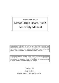 Motor Drive Board, Ver.5 Assembly Manual Micon Car Kit, Ver.5.1