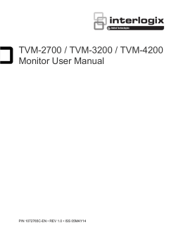 TVM-2700 / TVM-3200 / TVM-4200 Monitor User Manual