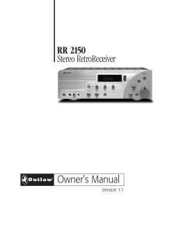 Stereo RetroReceiver Owner’s Manual RR 2150 Version 1.1