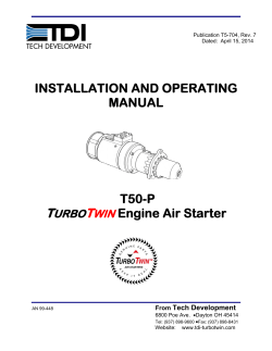 T INSTALLATION AND OPERATING MANUAL