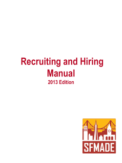 Recruiting and Hiring Manual 2013 Edition