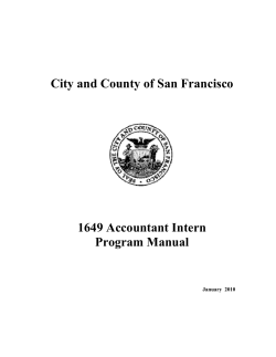 City and County of San Francisco 1649 Accountant Intern Program Manual