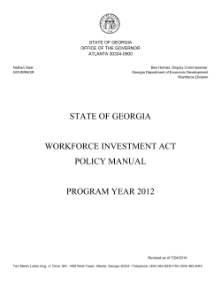 STATE OF GEORGIA OFFICE OF THE GOVERNOR ATLANTA 30334-0900