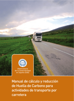 Manual de cálculo y reducción de Huella de Carbono para carretera