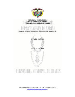 REPUBLICA DE COLOMBIA DEPARTAMENTO DE NARIÑO PERSONERIA MUNICIPAL DE IPIALES