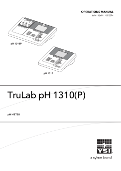 TruLab pH 1310(P) OPERATIONS MANUAL pH METER pH 1310P