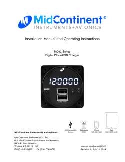 Installation Manual and Operating Instructions  MD93 Series Digital Clock/USB Charger
