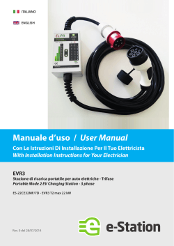 User Manual Con Le Istruzioni Di Installazione Per Il Tuo Elettricista EVR3