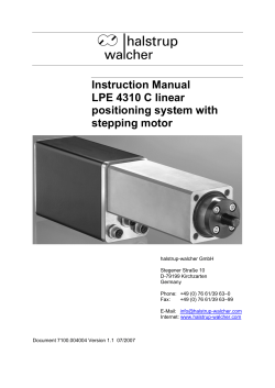 Instruction Manual LPE 4310 C linear positioning system with stepping motor