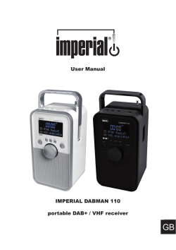 GB User Manual IMPERIAL DABMAN 110 portable DAB+ / VHF receiver