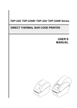 ’S USER MANUAL TDP-225/ TDP-225W/ TDP-324/ TDP-324W Series