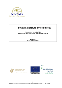 DUNDALK INSTITUTE OF TECHNOLOGY 1 FINANCIAL PROCEDURES
