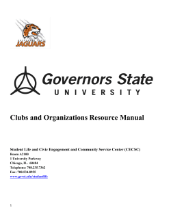 Clubs and Organizations Resource Manual  Room A2100