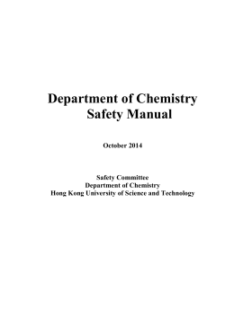 Department of Chemistry Safety Manual  October 2014