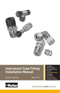 Instrument Tube Fitting Installation Manual Bulletin 4200-B4 May 2014