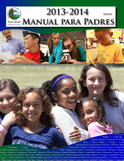 2013-2014  Manual para Padres San Juan
