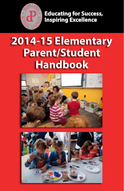 2014-15 Elementary Parent/Student Handbook Educating for Success,