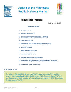 Update of the Minnesota Public Drainage Manual Request for Proposal