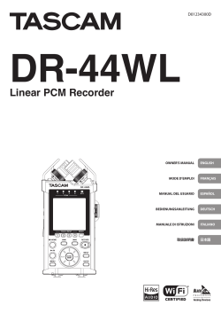 DR-44WL Linear PCM Recorder D01234300D ENGLISH