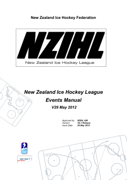 New Zealand Ice Hockey League Events Manual New Zealand Ice Hockey Federation