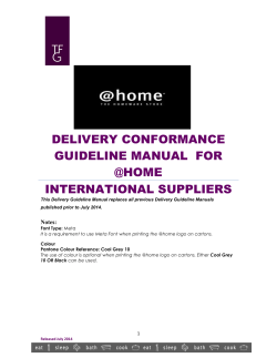 DELIVERY CONFORMANCE GUIDELINE MANUAL  FOR @HOME